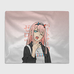 Плед флисовый Zero Two Darling in the Franxx, цвет: 3D-велсофт