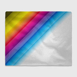 Плед флисовый РАДУЖНЫЕ ПОЛОСЫ RAINBOW Z, цвет: 3D-велсофт