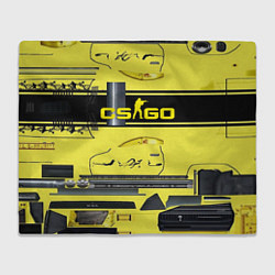 Плед флисовый CS GO YELLOW SKIN, цвет: 3D-велсофт