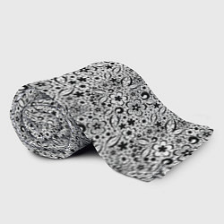 Плед флисовый Черное кружево цветочное, цвет: 3D-велсофт — фото 2