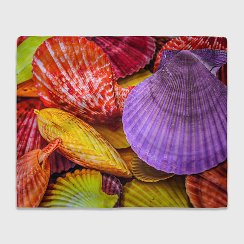 Плед Разноцветные ракушки multicolored seashells / 3D-Велсофт – фото 1