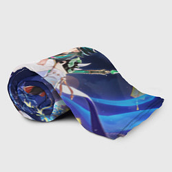 Плед флисовый Сяо, Genshin Impact, цвет: 3D-велсофт — фото 2