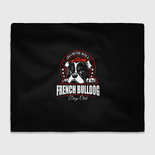 Плед Французский Бульдог French Bulldog / 3D-Велсофт – фото 1