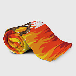 Плед флисовый DOOM IMP FIRE AND MONSTER, цвет: 3D-велсофт — фото 2