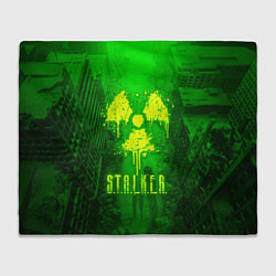 Плед флисовый STALKER LOGO RADIATOIN NEON TOXIC, цвет: 3D-велсофт