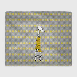 Плед флисовый Милая жирафа в шарфе, цвет: 3D-велсофт