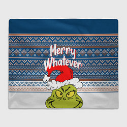 Плед флисовый MERRY WHATEVER GRINCH, цвет: 3D-велсофт