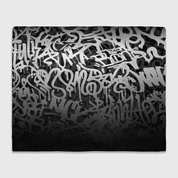 Плед флисовый GRAFFITI WHITE TAGS ГРАФФИТИ, цвет: 3D-велсофт