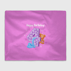Плед флисовый Четвертый день рождения, цвет: 3D-велсофт