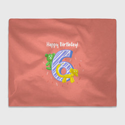 Плед флисовый Шестой день рождения, цвет: 3D-велсофт