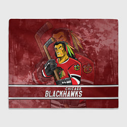 Плед флисовый Chicago Blackhawks , Чикаго Блэкхокс, цвет: 3D-велсофт