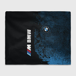 Плед флисовый BMW M Series Синий Гранж, цвет: 3D-велсофт