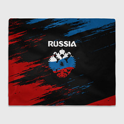 Плед флисовый Russia Герб в стиле, цвет: 3D-велсофт
