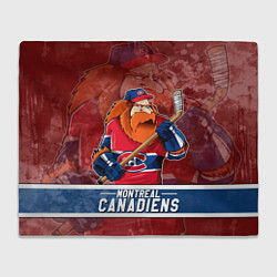 Плед флисовый Монреаль Канадиенс, Montreal Canadiens Маскот, цвет: 3D-велсофт