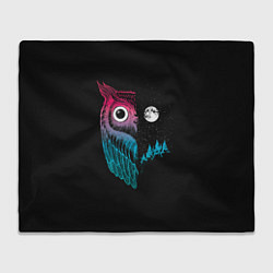 Плед флисовый Ночная сова Градиент, цвет: 3D-велсофт