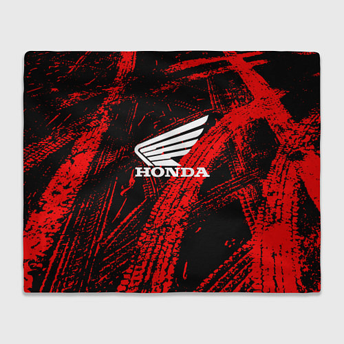 Плед Honda следы от шин / 3D-Велсофт – фото 1