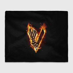 Плед флисовый Викинги: Вальхалла, логотип, цвет: 3D-велсофт