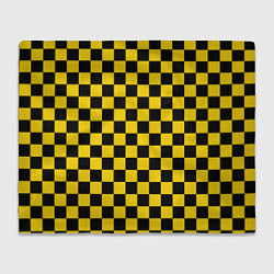 Плед флисовый Такси Шахматные Клетки, цвет: 3D-велсофт