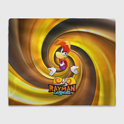 Плед флисовый Rayman Legends на фоне желтой спирали, цвет: 3D-велсофт