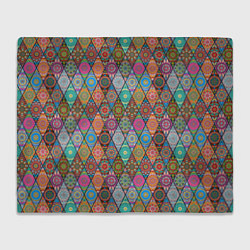 Плед флисовый Мандалы Текстура, цвет: 3D-велсофт