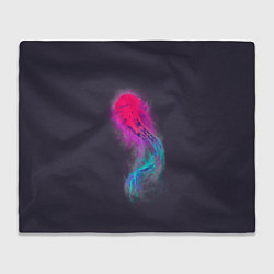Плед флисовый Медуза Градиент Неон, цвет: 3D-велсофт