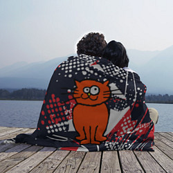 Плед флисовый Забаный красный кот, цвет: 3D-велсофт — фото 2