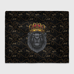 Плед флисовый Король лев Black, цвет: 3D-велсофт