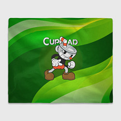Плед флисовый Хитрая чашечка cuphead, цвет: 3D-велсофт