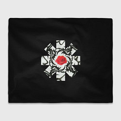 Плед флисовый RHCP Logo Red Rose, цвет: 3D-велсофт