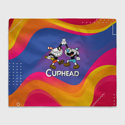 Плед флисовый Веселые чашечки - Cuphead, цвет: 3D-велсофт
