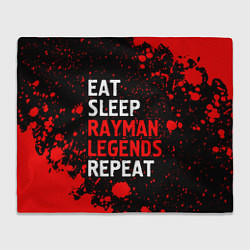 Плед флисовый Eat Sleep Rayman Legends Repeat Брызги, цвет: 3D-велсофт