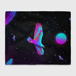Плед флисовый Eagle Space Neon, цвет: 3D-велсофт
