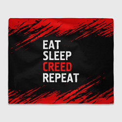 Плед флисовый Eat Sleep Creed Repeat - Краски, цвет: 3D-велсофт
