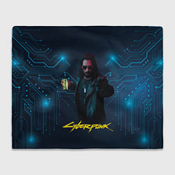 Плед флисовый Johnny Cyberpunk2077, цвет: 3D-велсофт