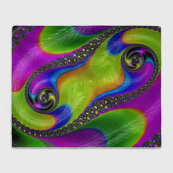 Плед флисовый Кислотный фрактал Абстракция, цвет: 3D-велсофт