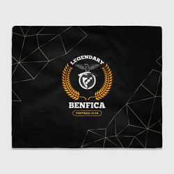 Плед флисовый Лого Benfica и надпись Legendary Football Club на, цвет: 3D-велсофт