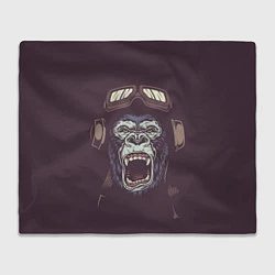 Плед флисовый Орущая горилла, цвет: 3D-велсофт