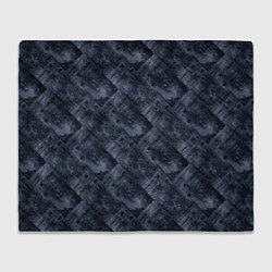 Плед флисовый Темный серо-синий узор деревянного паркета, цвет: 3D-велсофт