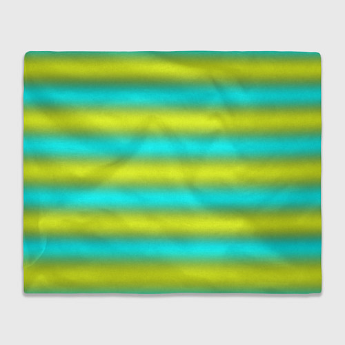Плед Бирюзово-желтые неоновые полосы / 3D-Велсофт – фото 1