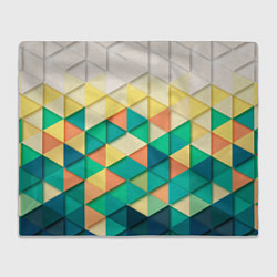 Плед флисовый Цветные объемные треугольники, цвет: 3D-велсофт