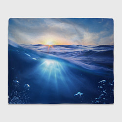 Плед флисовый Грань между небом и водой, цвет: 3D-велсофт