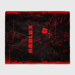 Плед флисовый ROBLOX красный логотип, цвет: 3D-велсофт
