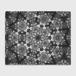 Плед флисовый Черно-белый геометрический мозаичный узор, цвет: 3D-велсофт
