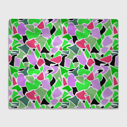 Плед флисовый Abstract pattern green pink spots, цвет: 3D-велсофт