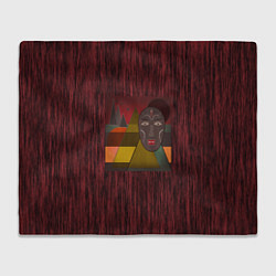 Плед флисовый Африканская маска African mask ethnic illustration, цвет: 3D-велсофт