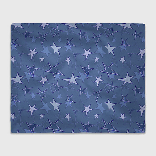 Плед Gray-Blue Star Pattern / 3D-Велсофт – фото 1