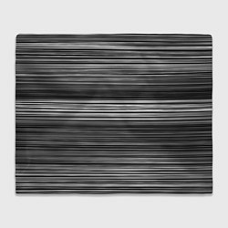 Плед флисовый Black and white thin stripes Тонкие полосы, цвет: 3D-велсофт