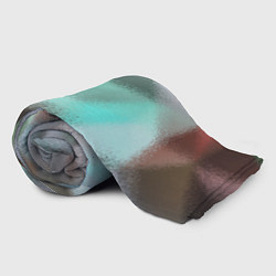 Плед флисовый Абстрактный узор в бирюзовых коричневых тонах, цвет: 3D-велсофт — фото 2