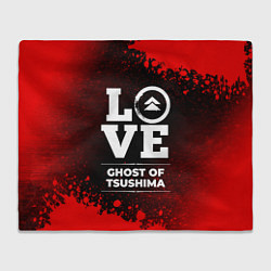 Плед флисовый Ghost of Tsushima Love Классика, цвет: 3D-велсофт