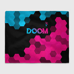 Плед флисовый Doom Neon Gradient, цвет: 3D-велсофт